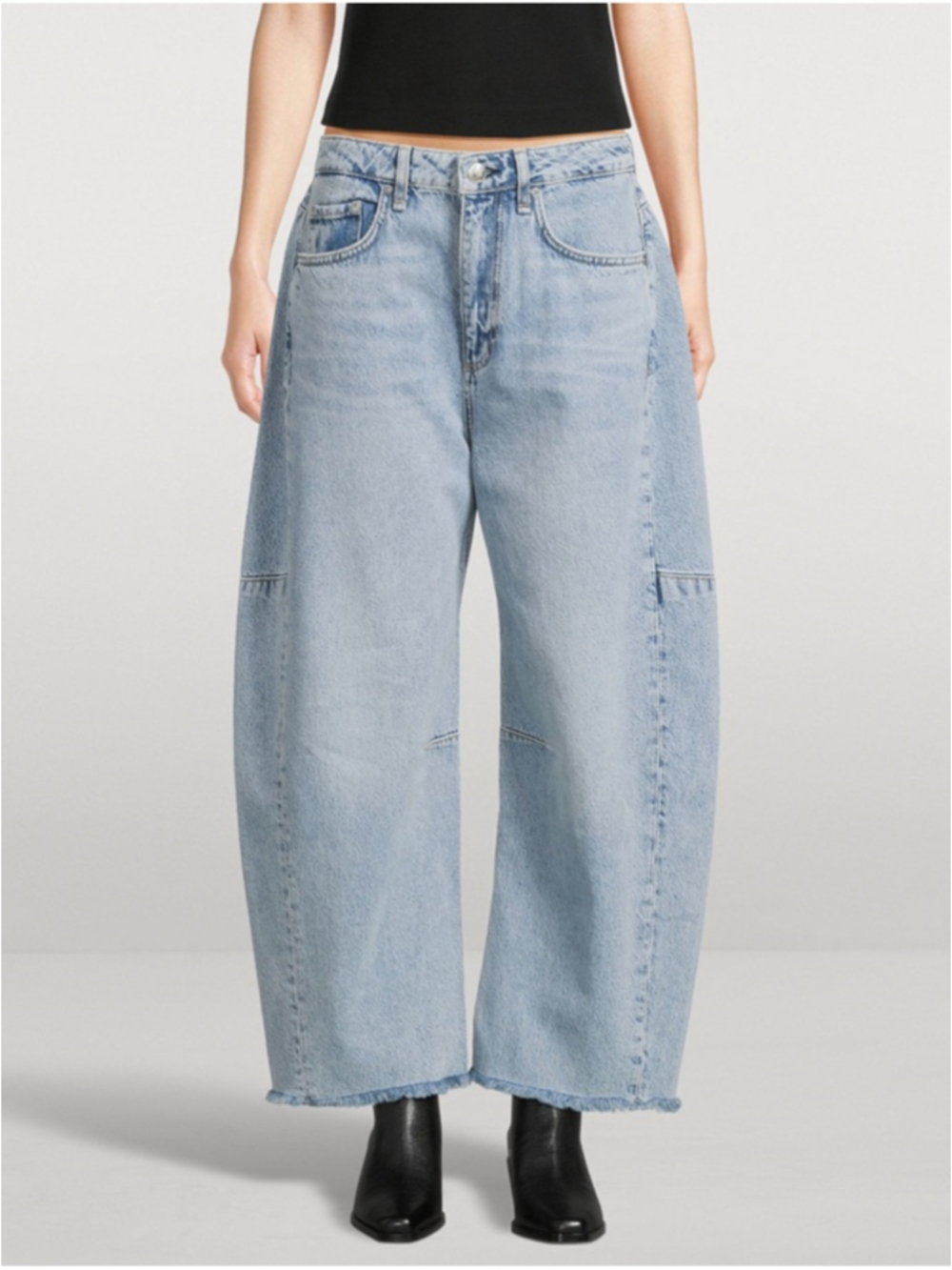 Rag and Bone Charlie Panelled Frayed Jeans Size 27 - Picture 2 of 15